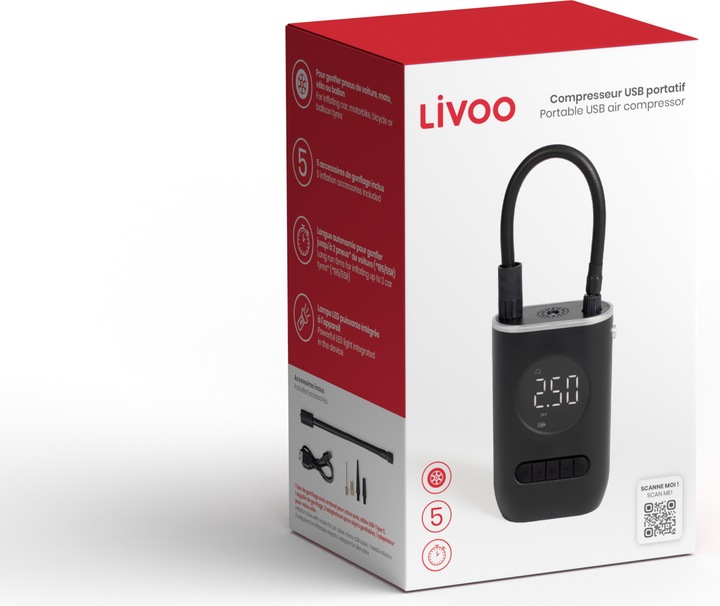 Image du produit Livoo Compresseur USB portatif