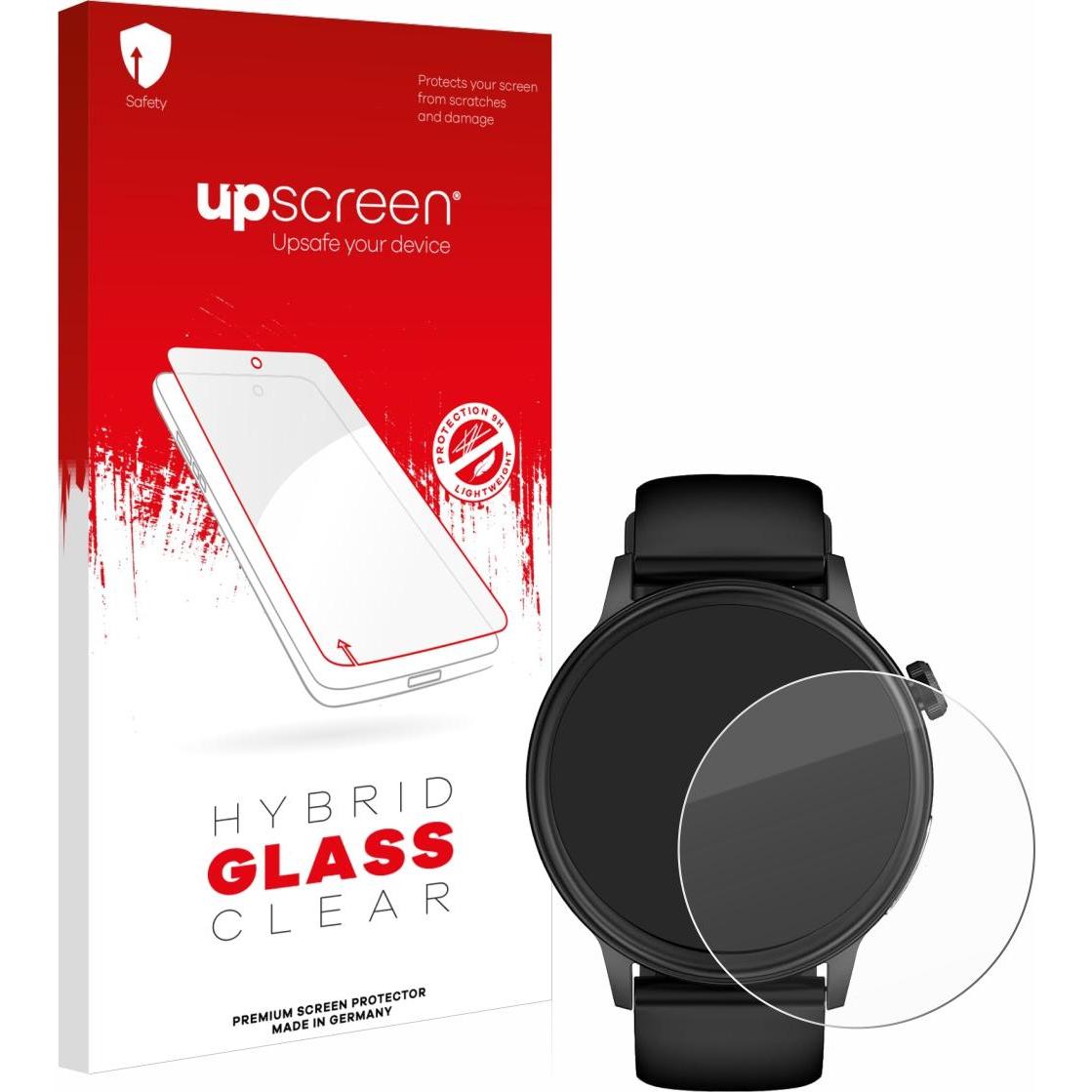 upscreen Schutzglas Schutzfolie Glas Folie Displayschutz klar, Smartwatch Schutzfolie, Transparent