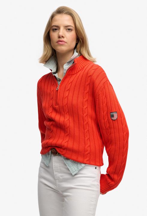 Produktbild Superdry Damen lässiger Strickpullover mit halbem Reissverschluss (M)