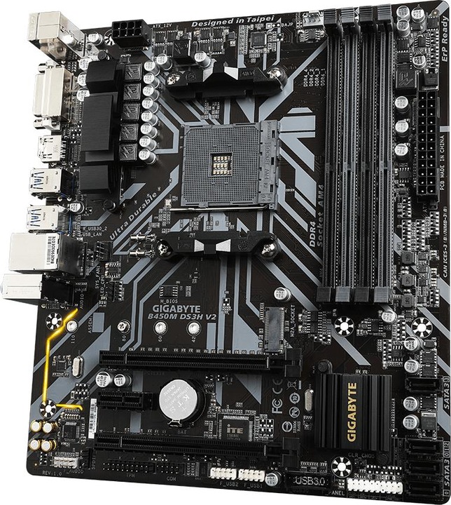 Actual product image Gigabyte B450M DS3H V2 (AM4, AMD B450, mATX)