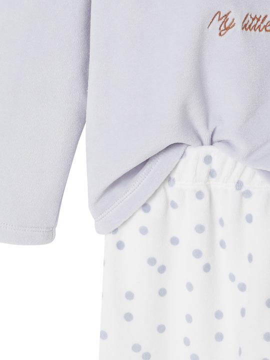 Actual product image Vertbaudet Samt-Schlafanzug mit Hasen-Applikation Mädchen, Recycling-Polyester (86)