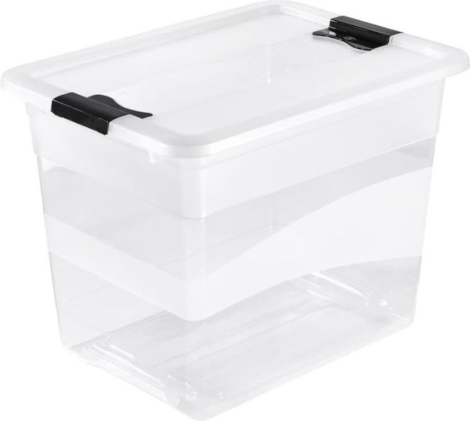 Produktbild OKT Aufbewahrungsbox "Kristall-Box", 24 Liter, transparent Box und Deckel: natur-transparent / Clips:... (24 l)