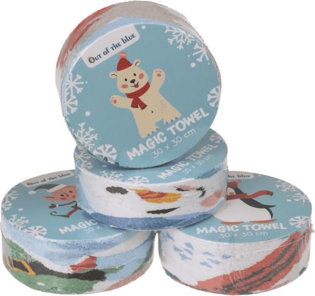 Magni Magisches Baumwoll-Handtuch Winter Friends 30x30cm 4fach sortiert (30 x 30 cm)