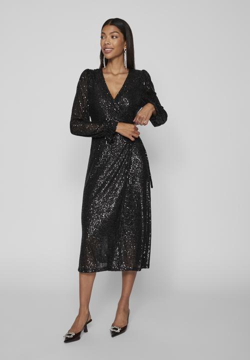 Image du produit Vila Vimaia Ls Sequin Midi Wrap Dress/Dc (34)