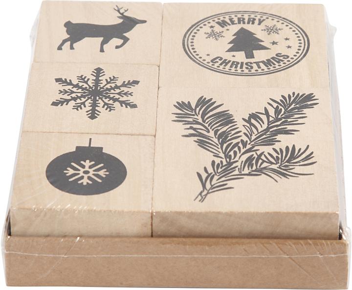 Image du produit Creativ Company Set de tampons Houten Kerstmis, 5dlg.