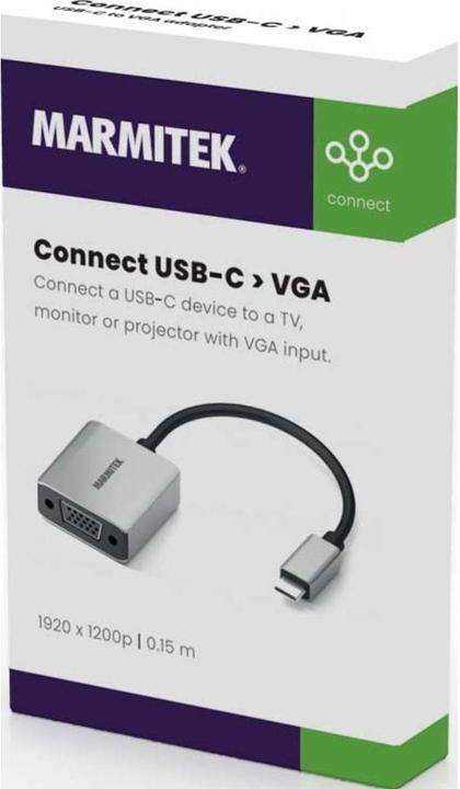 Produktbild Marmitek Adapter Connect USB-C > VGA (USB Typ-C, 15 cm)