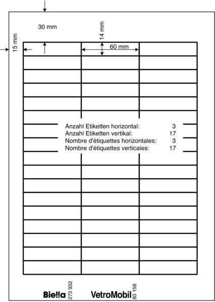 Actual product image Biella Original marking labels