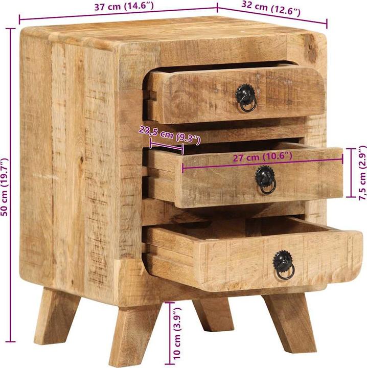 Immagine prodotto vidaXL Nachttisch (37 x 32 x 50 cm)