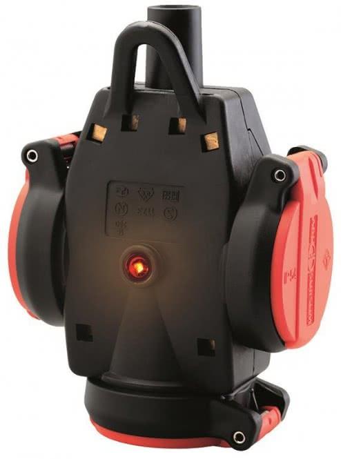 Produktbild ABL SCHUKOultra 3way rubber socket IP54 neon (CEE 7/4)