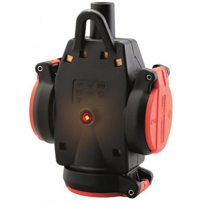 Thumbnail - ABL, Netzstecker + Netzkupplung, SCHUKOultra 3way rubber socket IP54 neon (CEE 7/4)