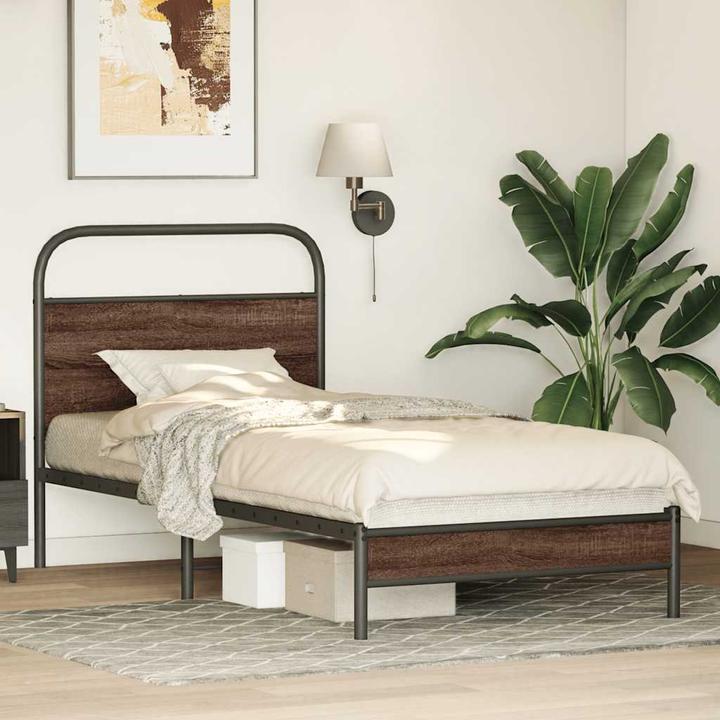 Image du produit VidaXL Cadre de lit sans matelas 120x200 cm brun imitation chêne (120 x 200 cm)