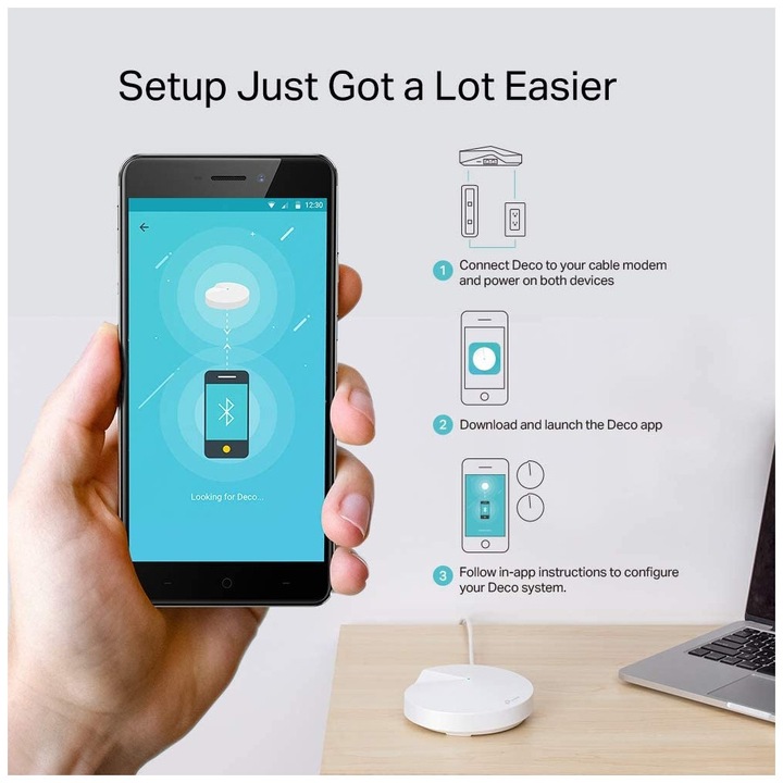 Productafbeelding TP-Link Deco M9 Plus Triband WLAN Mesh Set van 2 (AC2200)