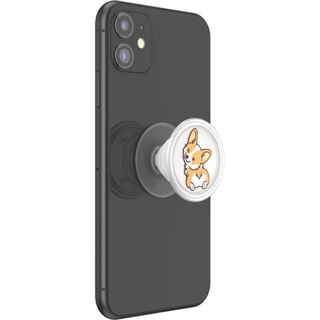 Thumbnail - PopSockets PopGrip Premium Plant Cheeky Corgi, Smartphone Halterung, Transparent, Weiss, Schwarz, Orange