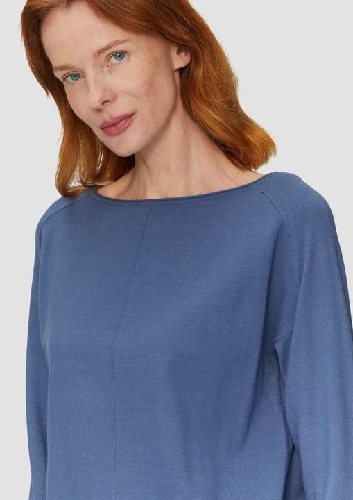 Produktbild s.Oliver Strickpullover Strickpullover mit U-Boot-Ausschnitt aus Viskosestretch (48)