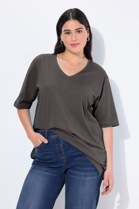 Produktbild Ulla Popken T-Shirt, V-Ausschnitt, Relaxed, Halbarm (60)