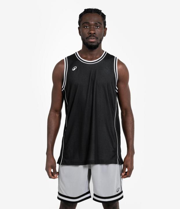 Actual product image Kipsta Damen/Herren Basketball Trikot wendbar leicht - SHR 500 schwarz-weiss (S)