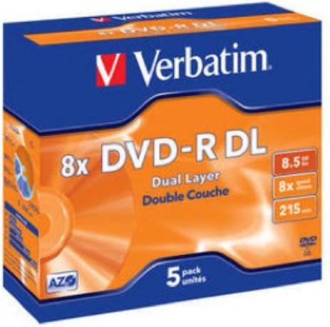 Produktbild Verbatim DVD-R, Dual Layer 8x, 8.5GB, 5er Jewel Pack (5 x)