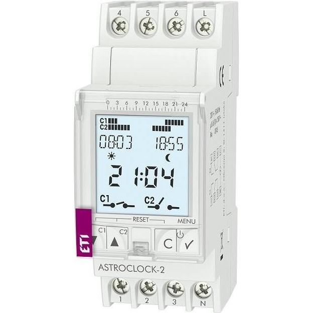 Eti, Timer, Controllo astronomico Polam Laikrodis 2 canali 16A ASTROCLOCK-2 (002472051)