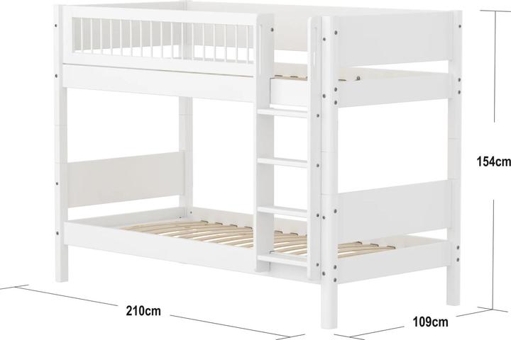 Produktbild Flexa Etagenbett White mit Streben (90 x 200 cm)
