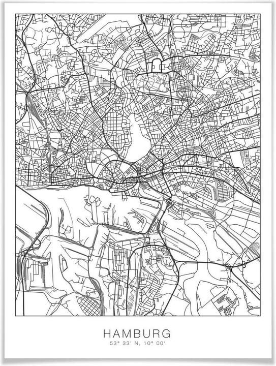 Produktbild Trenddeko Stadtplan Hamburg (100 x 120 cm)