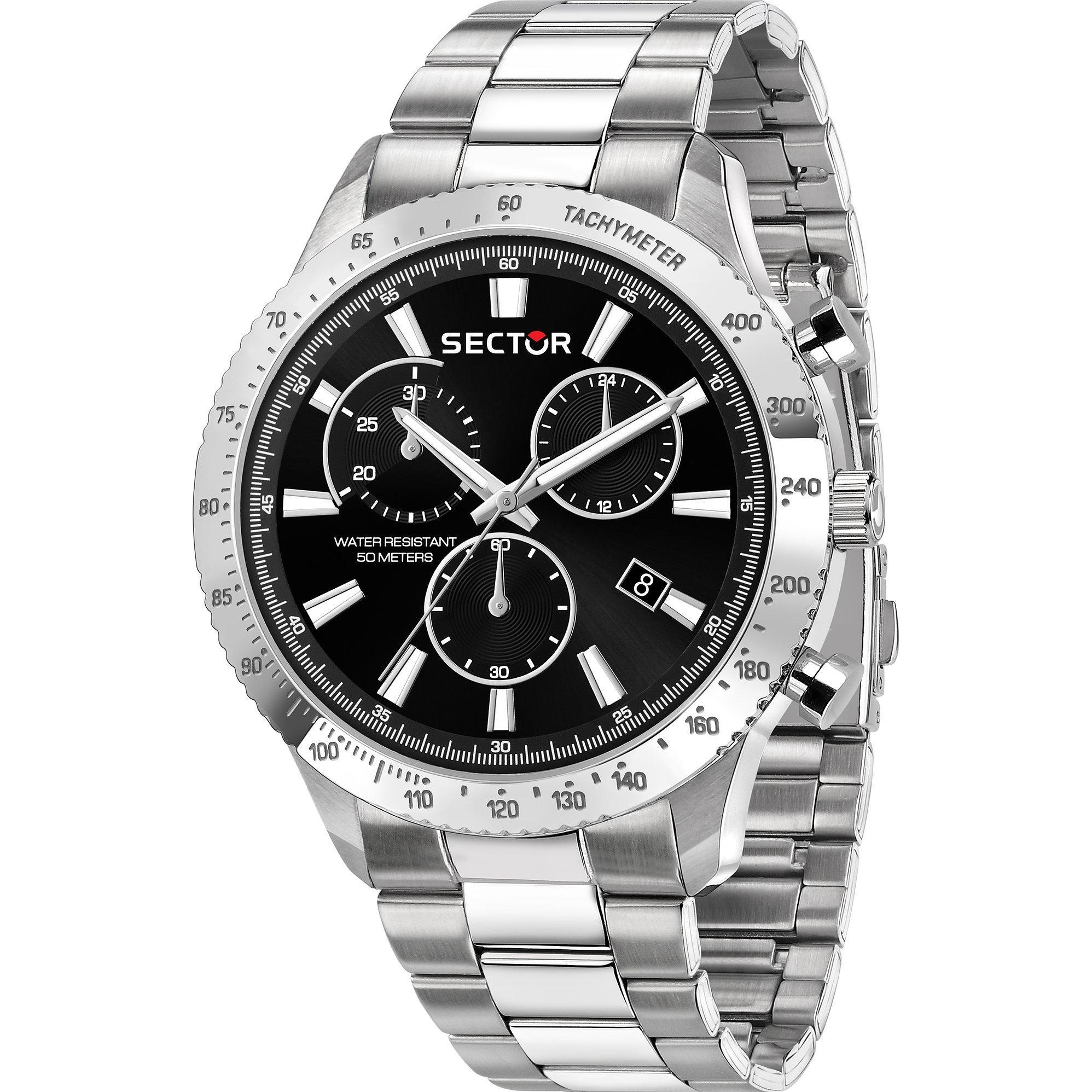 Sector, Armbanduhr, 270, Silber, (Chronograph, 45 mm)