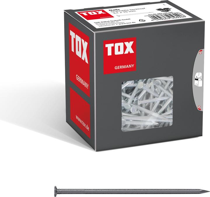 Productafbeelding Tox Draadnagels 3,1x70 mm (400 g), blank met verzonken kop (DIN 1151) (1 Stuk, 70 mm)
