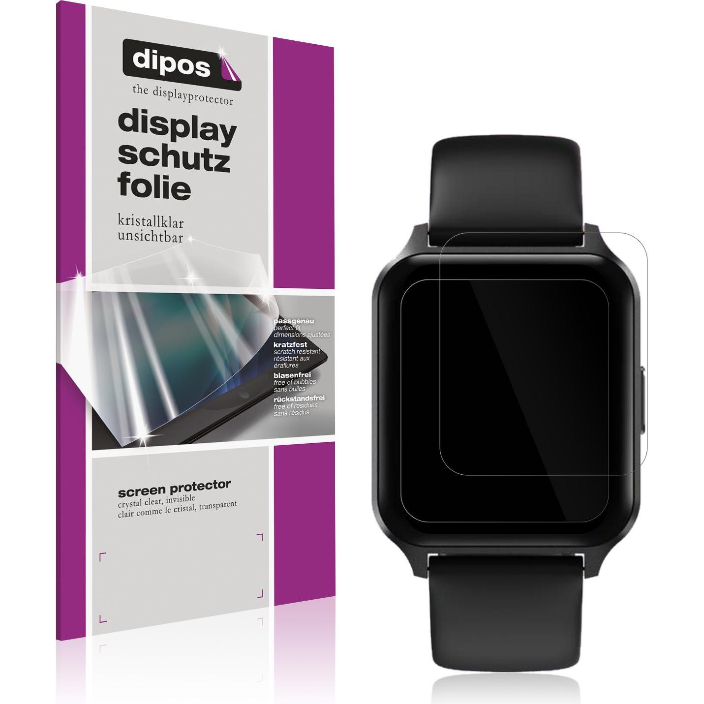 Dipos Displayschutzfolie Crystalclear, Smartwatch Schutzfolie, Transparent