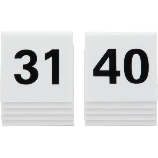 Securit Tischnummernset 31 - 40, weiá, Acryl (TN-31-40-WT)