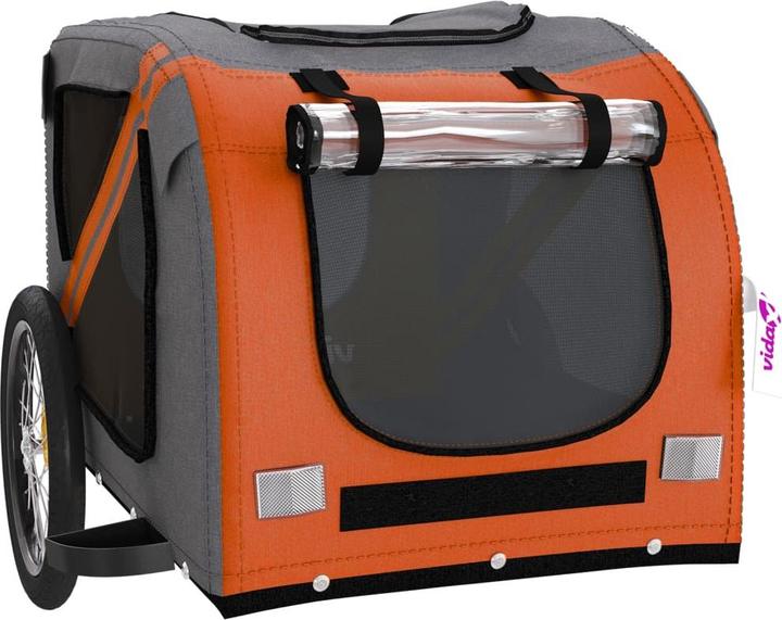 Actual product image vidaXL Fahrradanhänger Hunde Blau und Grau Oxford-Gewebe und