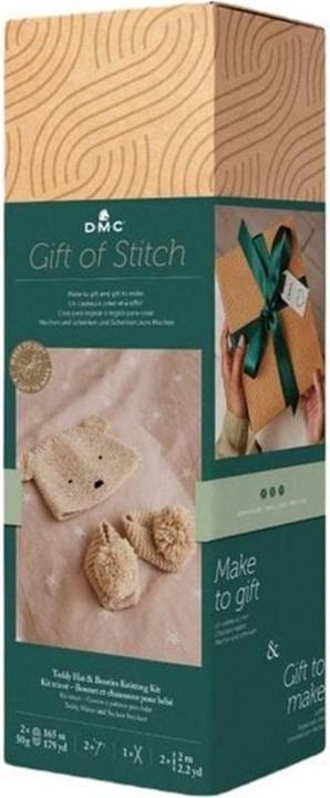 Actual product image DMC Gift of Stitch knitting set teddy hat & shoes