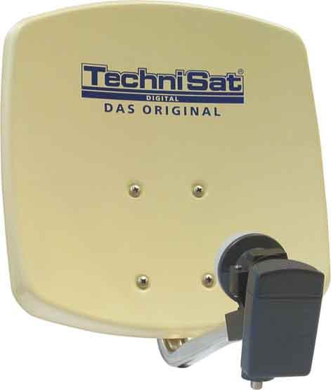 Actual product image TechniSat DigiDish 33 + Twin LNB Beige Sat/Installation (Parabolic antenna, 0.60 dB, DVB-S / -S2)