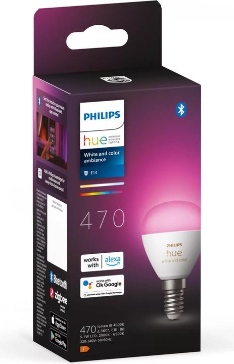 Image du produit Philips Hue Lustre White & Color Ambiance (E14, 470 lm, 1x)