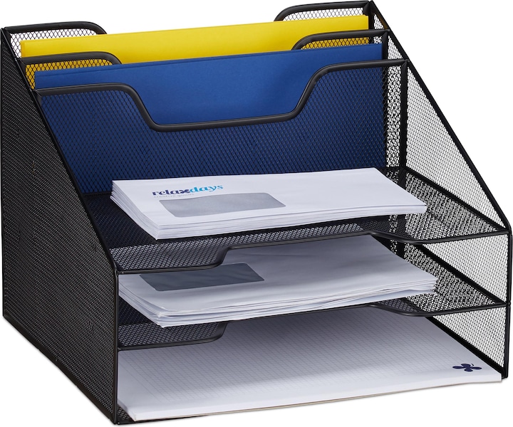 Actual product image Relaxdays Document Organizer, 5 Compartments (A4)