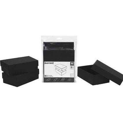 Buntbox, Geschenkverpackung, 70-8 - Kartonage Set 3-teilig, Grösse M, Graphit (Geschenkbox, 3 x)