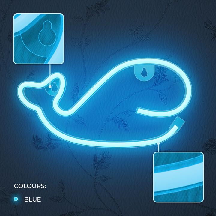 Actual product image Forever Light Neon LED Light WHALE blue Bat + USB FLNE19 (29 cm, 6 lm)