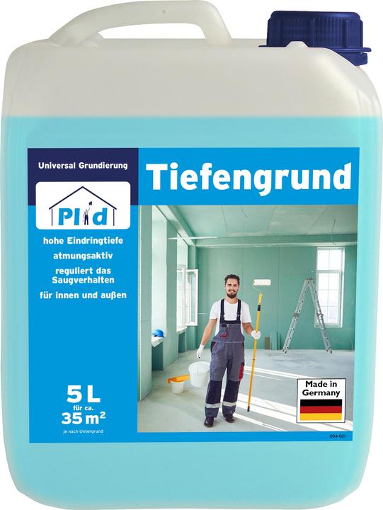 Plid Deep primer bluish 5L - Primer for concrete - Adhesion primer for facade paint, roller plaster &