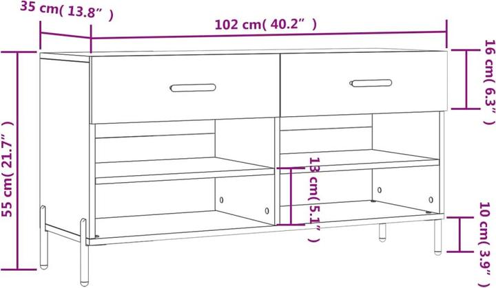 Actual product image vidaXL Shigeru (102 x 35 x 55 cm)