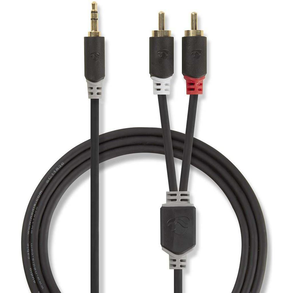 Nedis CABW22200AT20. Anschluss 1: 3.5mm, Anschluss 2: 2 x RCA, Kabelmaterial: Kupferverkleidetes Aluminiu (2 m), Audio K...