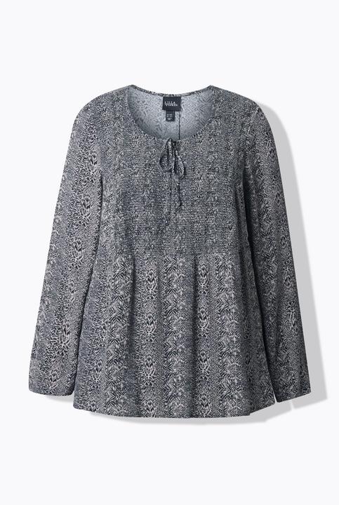 Actual product image Ulla Popken Mixed Pattern Striped Long Sleeve Blouse (56)