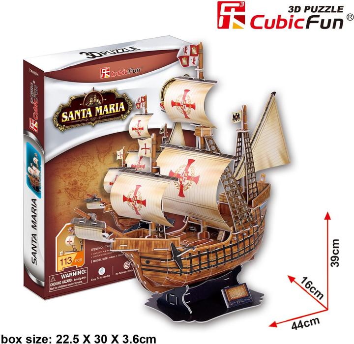 Actual product image Cubicfun 3D Puzzle sailing ship Santa Maria (113 pieces)