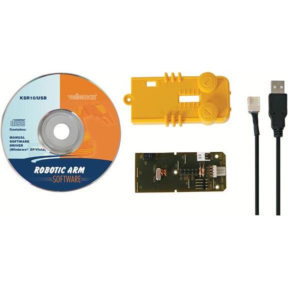 Thumbnail - Velleman USB Interface Kit für Roboterarm KSR10, Robotik Kit, Gelb, Schwarz