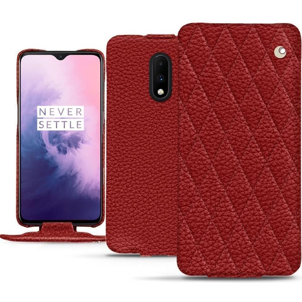 Noreve Lederschutzhülle vertikal (OnePlus 7), Smartphone Hülle, Rot