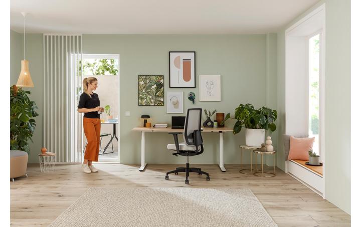 Actual product image Dauphin Office chair Indeed Mesh with mesh back, Black/Blue