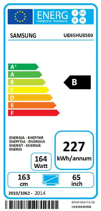 Energie-Label Samsung Ue65hu8580 (65", 4K)