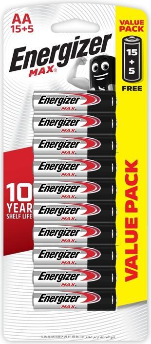 Immagine prodotto Energizer Max Alcalina (20 pz., AA, 2700 mAh)