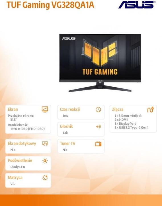 Actual product image ASUS TUF Gaming VG328QA1A (1920 x 1080 pixels, 31.50")