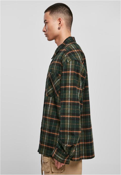 Produktbild Urban Classics Boxy Fane Check Shirt bottlegreen/orange S (S)