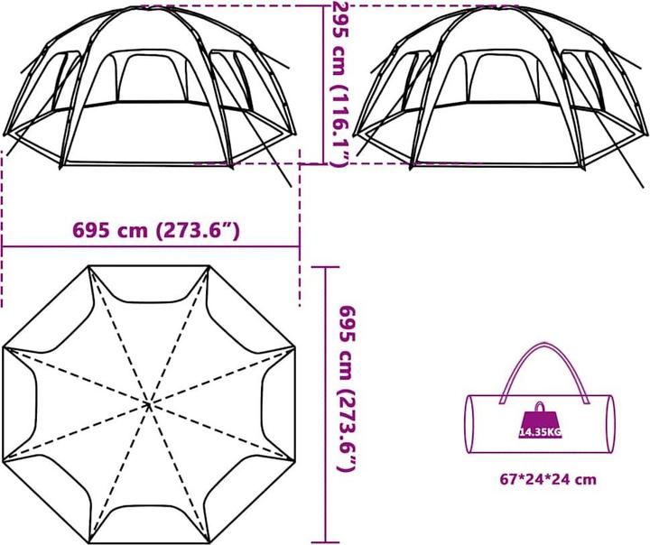Produktbild vidaXL Partyzelt (695 cm, 695 cm)