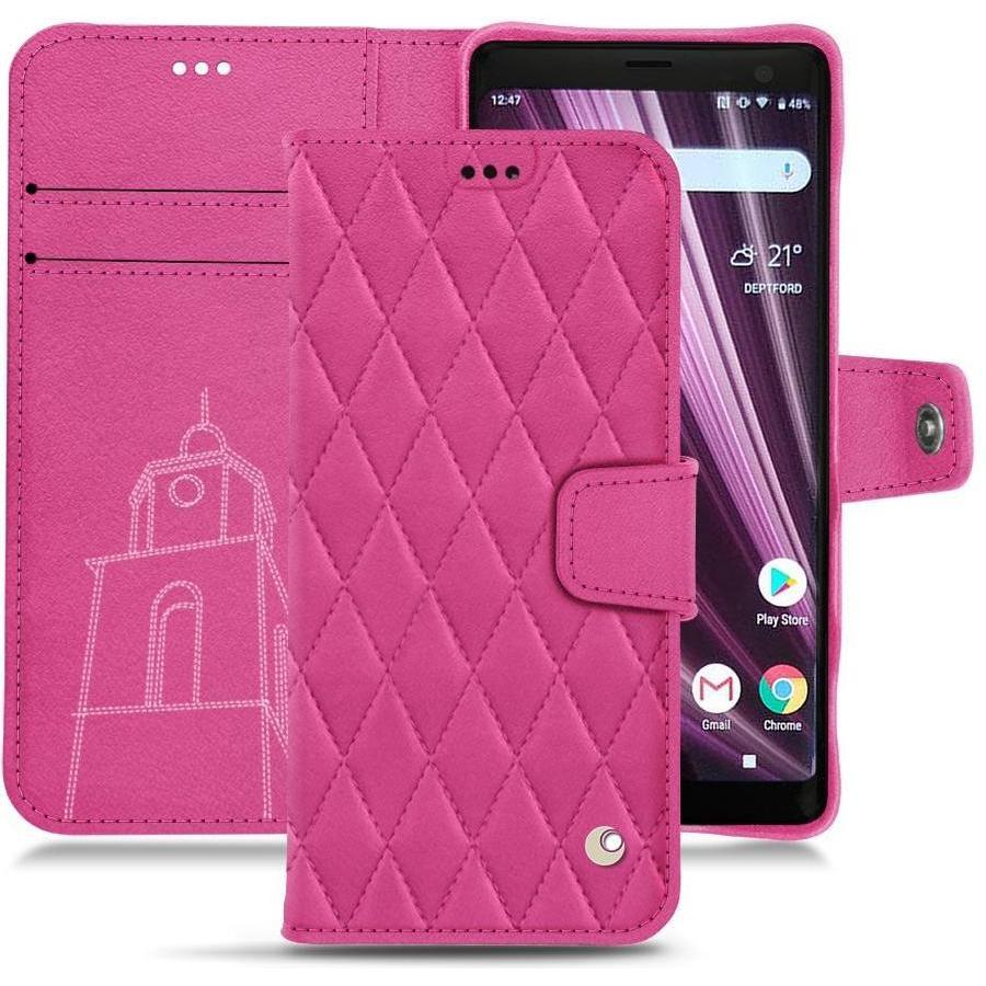 Noreve Lederschutzhülle Wallet (Sony Xperia XZ3), Smartphone Hülle, Rosa