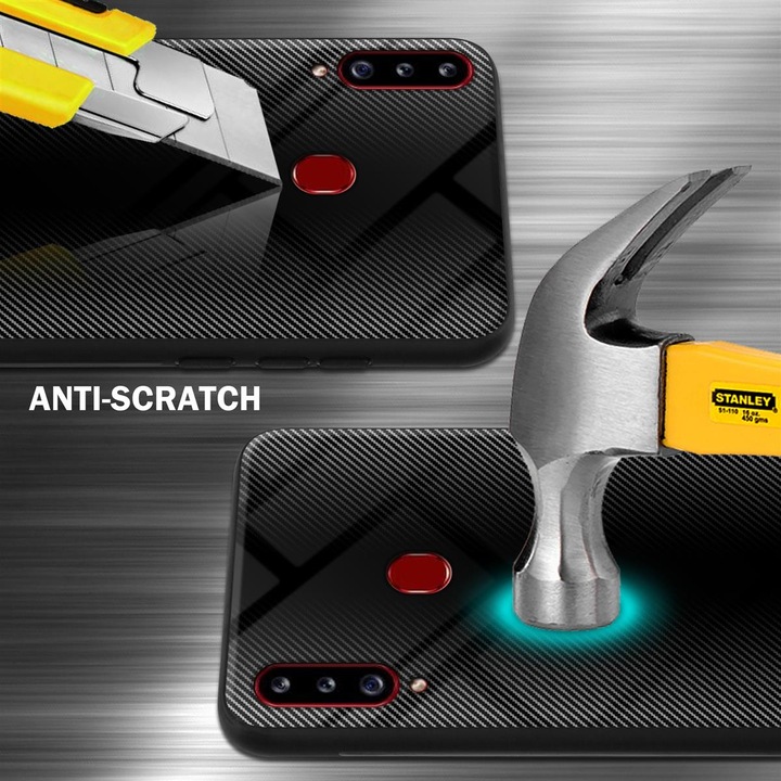 Productafbeelding Cadorabo TPU gestreepte glasplaat (Samsung Galaxy A20)